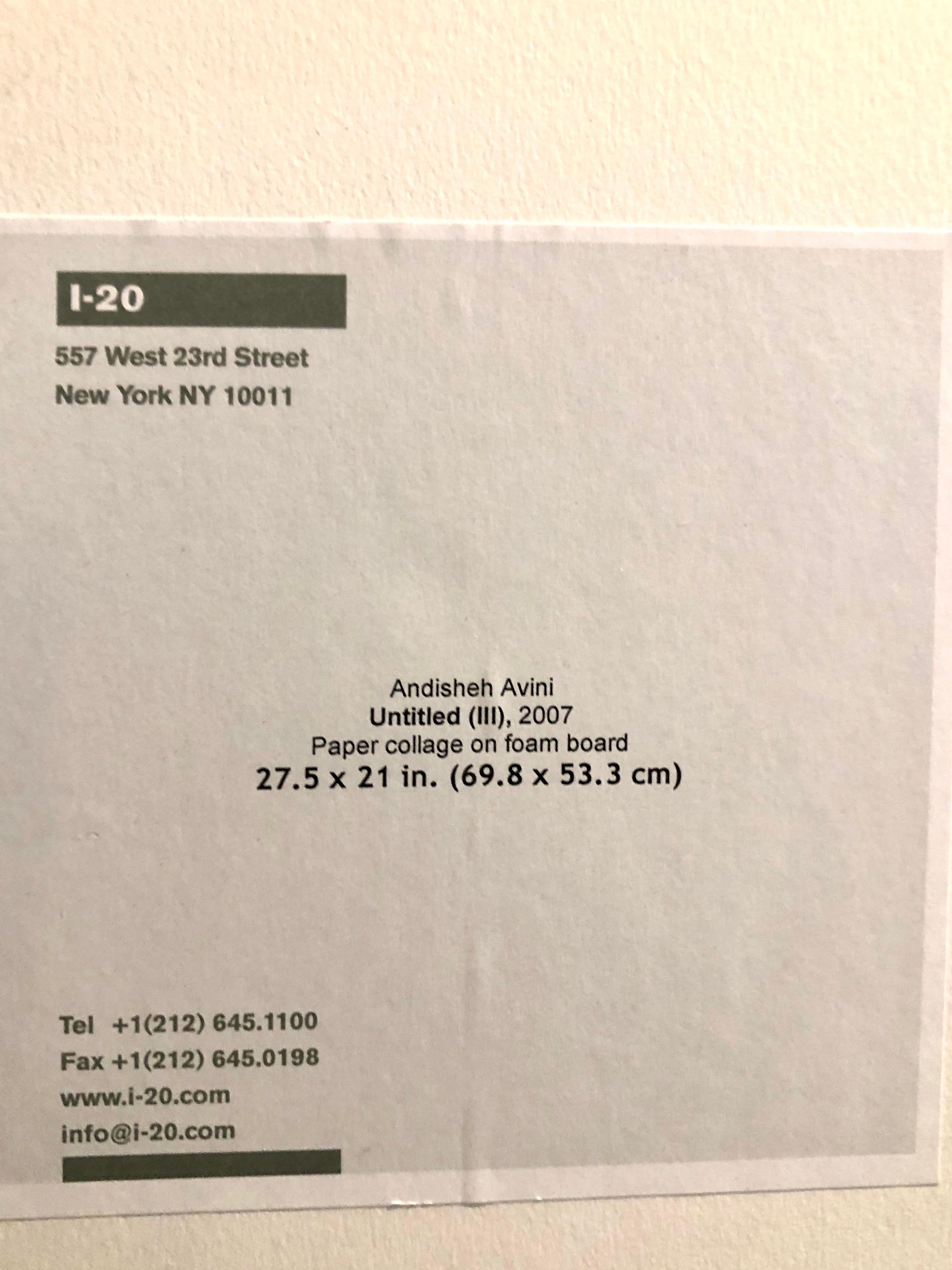 Pintura collage con forma en marco de madera tallada Arte contemporáneo iraní-americano en venta 8