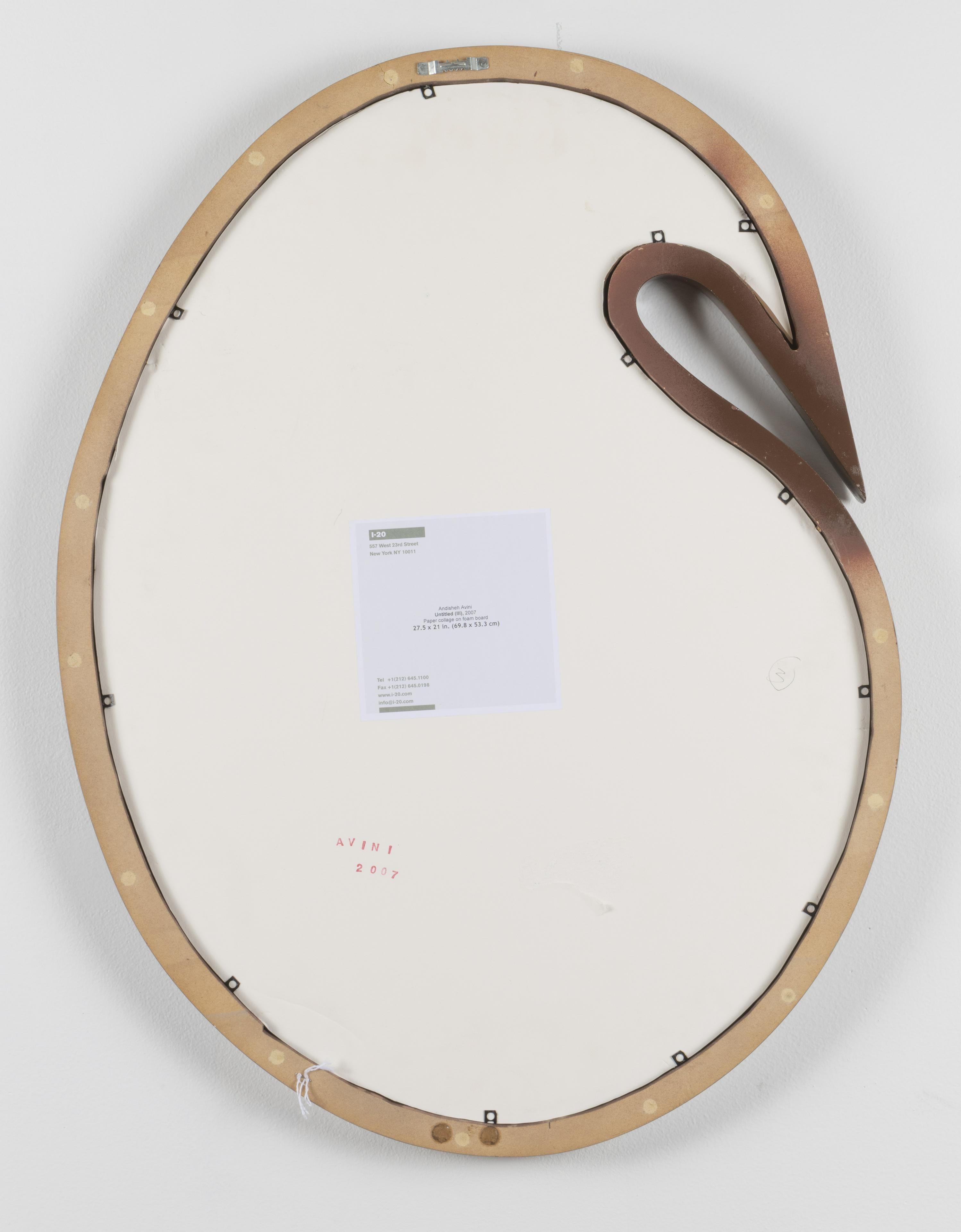 Pintura collage con forma en marco de madera tallada Arte contemporáneo iraní-americano en venta 10