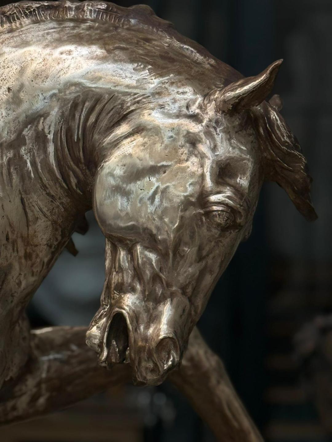 Andje Pietrzyk - Monumental Gilded Bronze Horse For Sale 4