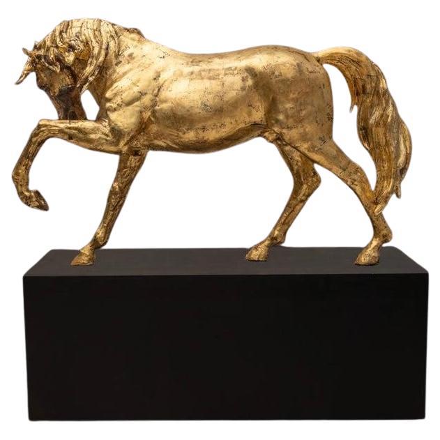 Andje Pietrzyk - Monumental Gilded Bronze Horse For Sale