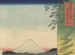 Ando Hiroshige I, Original Japanese Woodblock Print, Ukiyo-e, Mt. Fuji, Edo