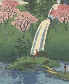 Ando Hiroshige, Original Japanese Woodblock Print, Landscape, Cherry Blossoms