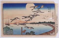 Antique Full Moon at Takanawa - Woodcut After Hiroshige Utagawa - Early20th Century