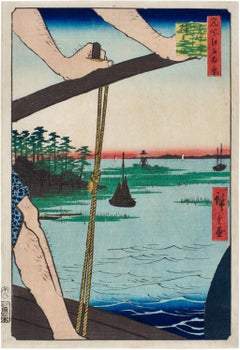 Hiroshige (1797-1858) - Traghetto di Haneda e Santuario di Benten