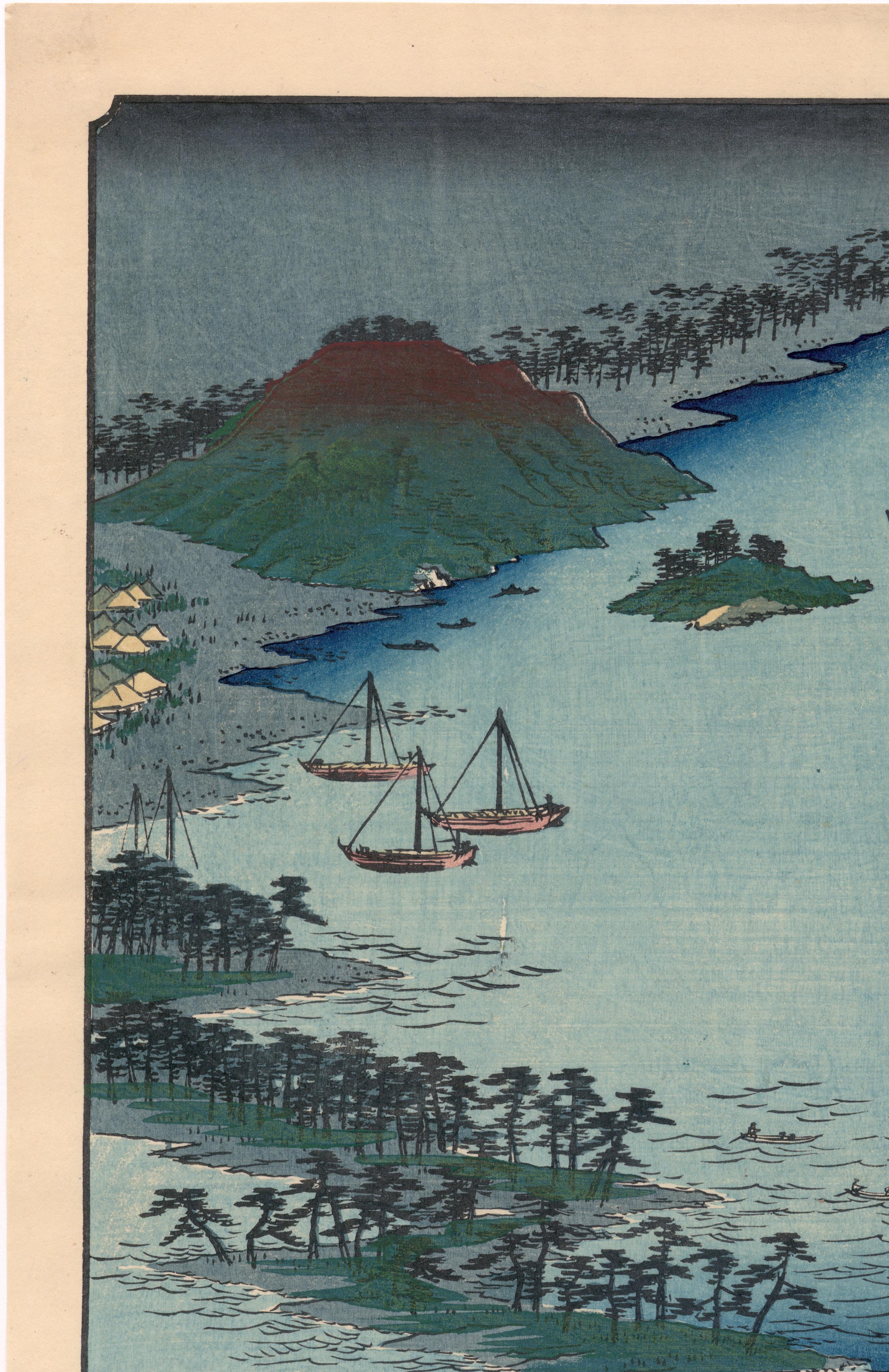 Province Chikuzen: Picture of the Sea at Hakozaki - Edo Print by Utagawa Hiroshige (Ando Hiroshige)