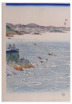 Antique Rapids At Naruto - Woodcut After Hiroshige Utagawa - Early 20th Century