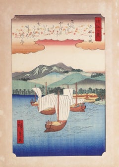 Antique Returning Sales at Ybase - Woodcut After Hiroshige Utagawa - Late 19th Century