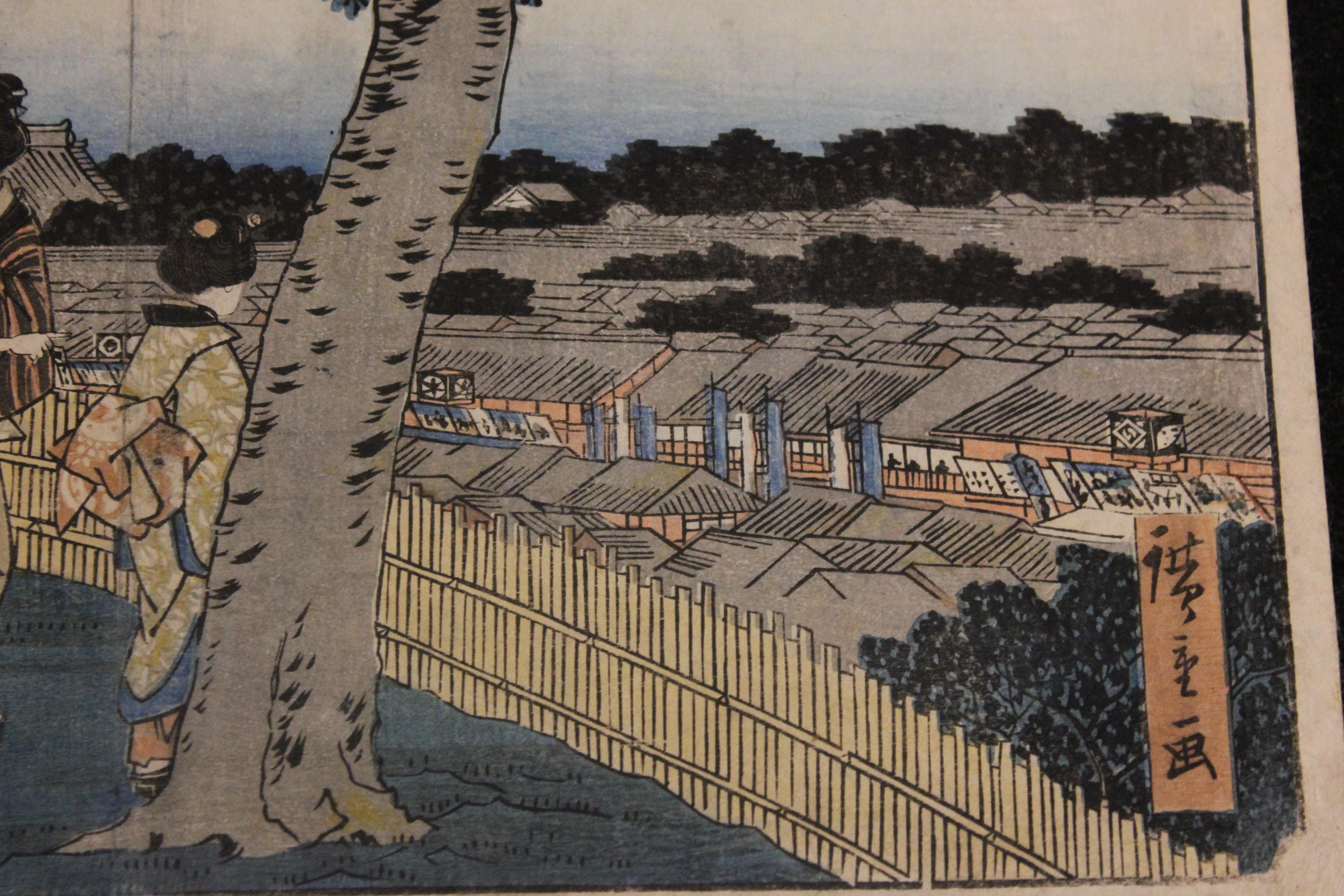 Saruwaka-machi District and Kinryûzan Temple Seen from Matsuchiyama - Edo Print by Utagawa Hiroshige (Ando Hiroshige)