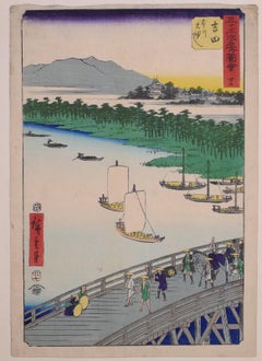 The Great Bridge over the Toyo River - by Hiroshige Utagawa - 1855