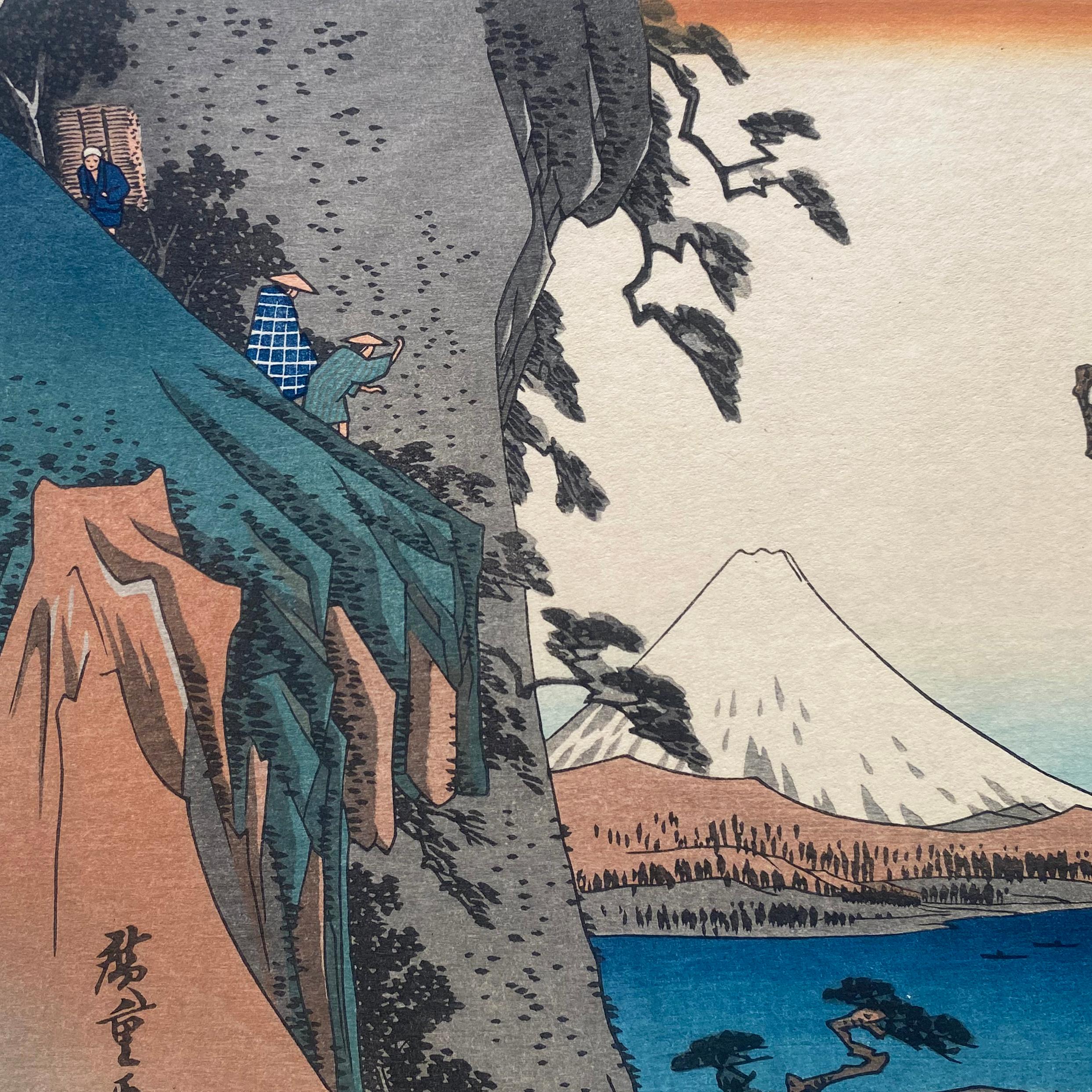 'View from Satta Peak', After Utagawa Hiroshige 歌川廣重, Ukiyo-e Woodblock, Tokaido - Print by Utagawa Hiroshige (Ando Hiroshige)