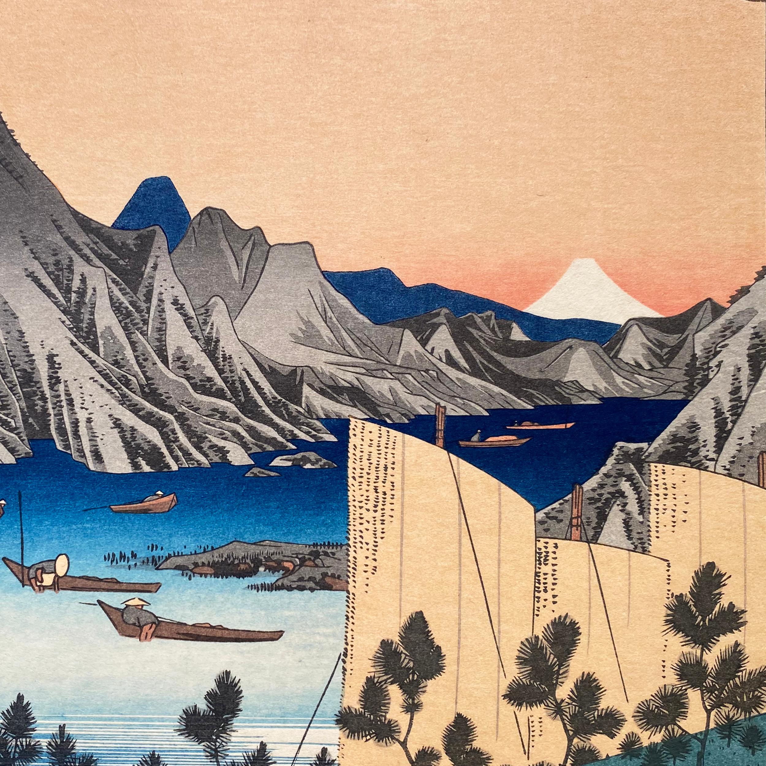 'View of Imagiri', After Utagawa Hiroshige 歌川廣重, Ukiyo-e Woodblock, Tokaido For Sale 2