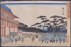 View of Zojo-ji Temple in Shiba - by Hiroshige Utagawa - 1850s