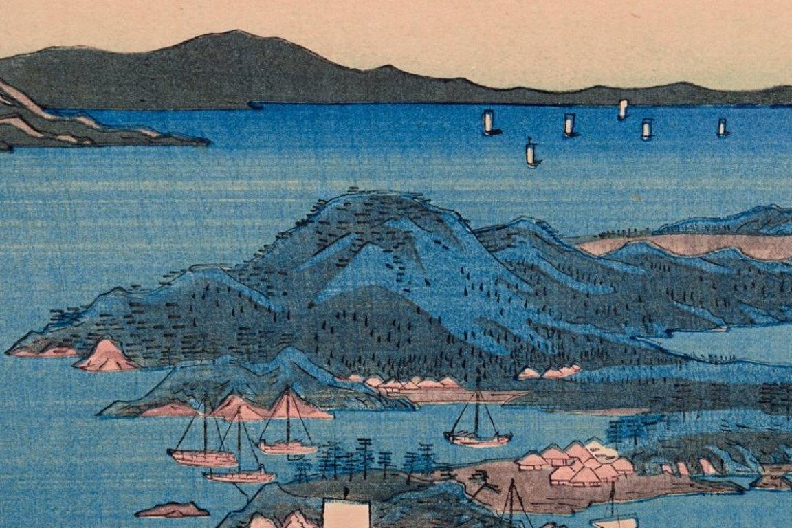 Ando Hiroshige, Japanese woodblock print on paper.  Tsushima Province For Sale 1