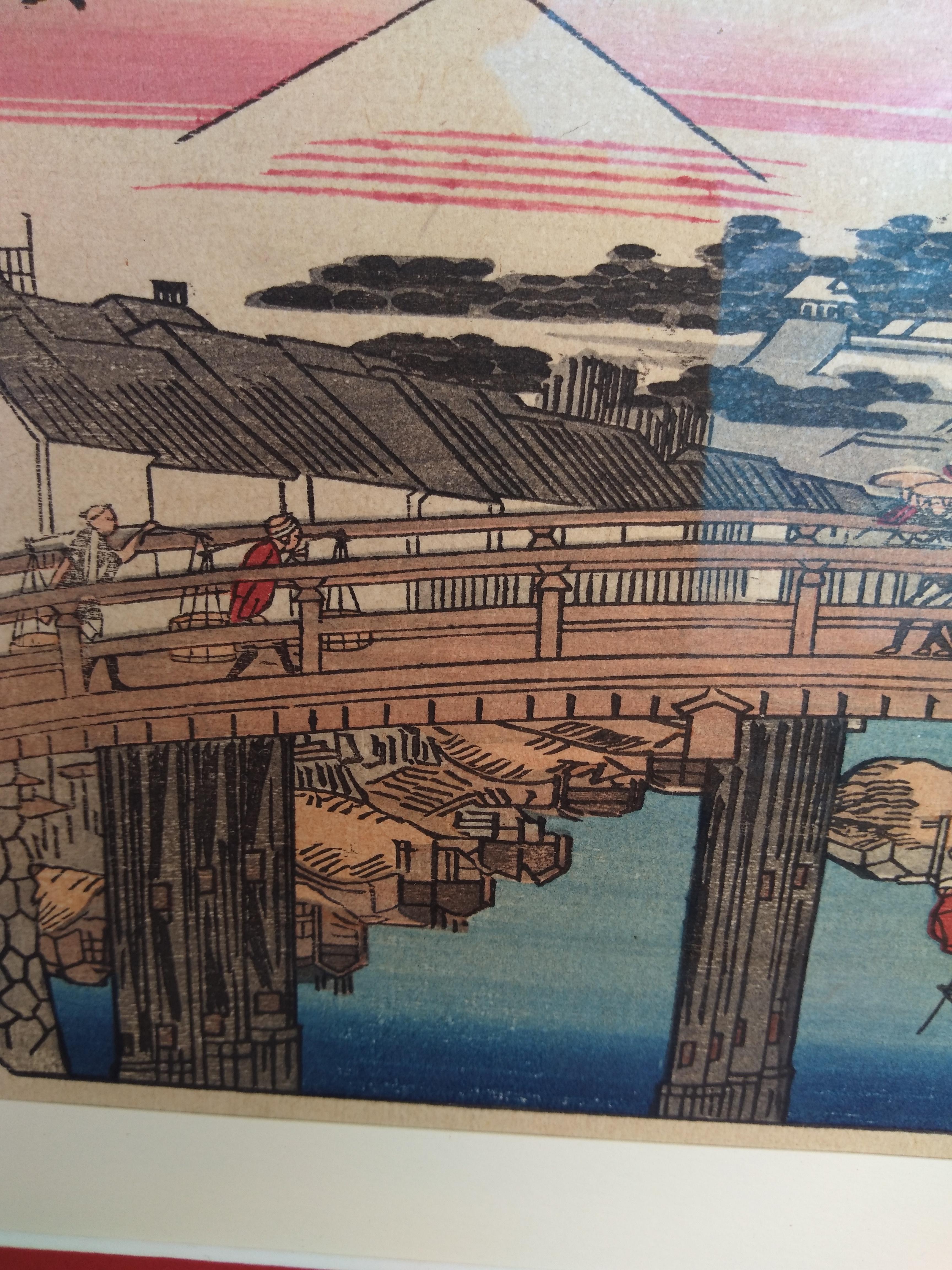 XIXe siècle Gravure sur bois d'Ando Hiroshige en vente