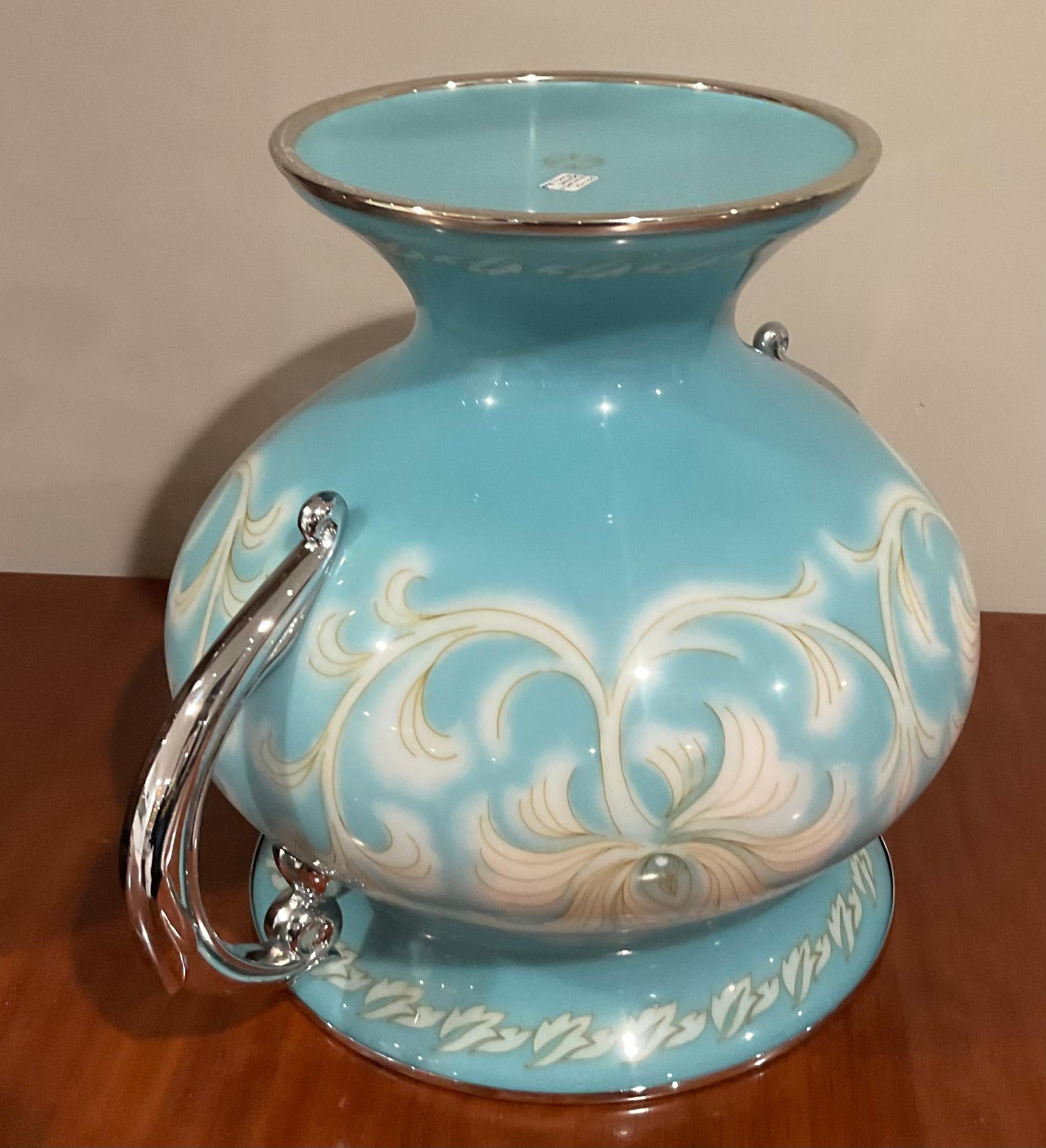 Mid-20th Century Ando Large Cloisonne Japanese Royal Presentation Vase with Royal Crest Signed For Sale