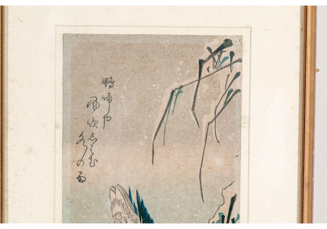 Meiji Ando Utagawa Hiroshige, canard de chasse japonais imprimé sur bois en vente