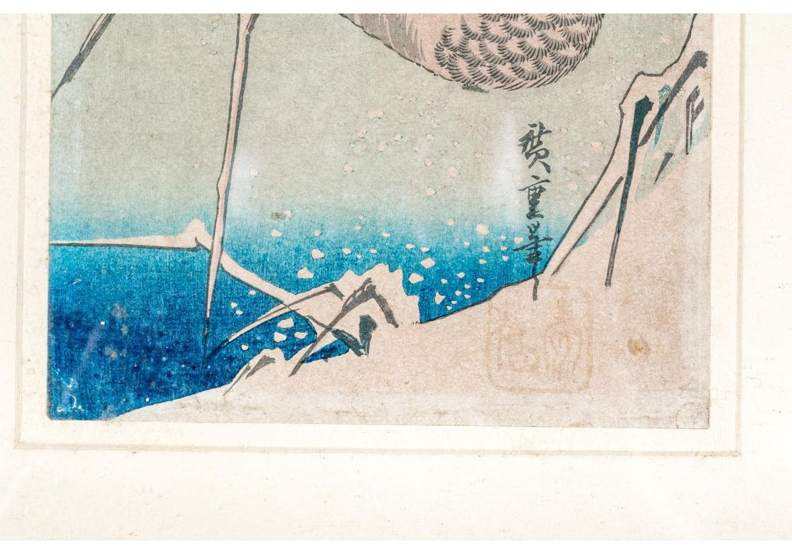 20ième siècle Ando Utagawa Hiroshige, canard de chasse japonais imprimé sur bois en vente