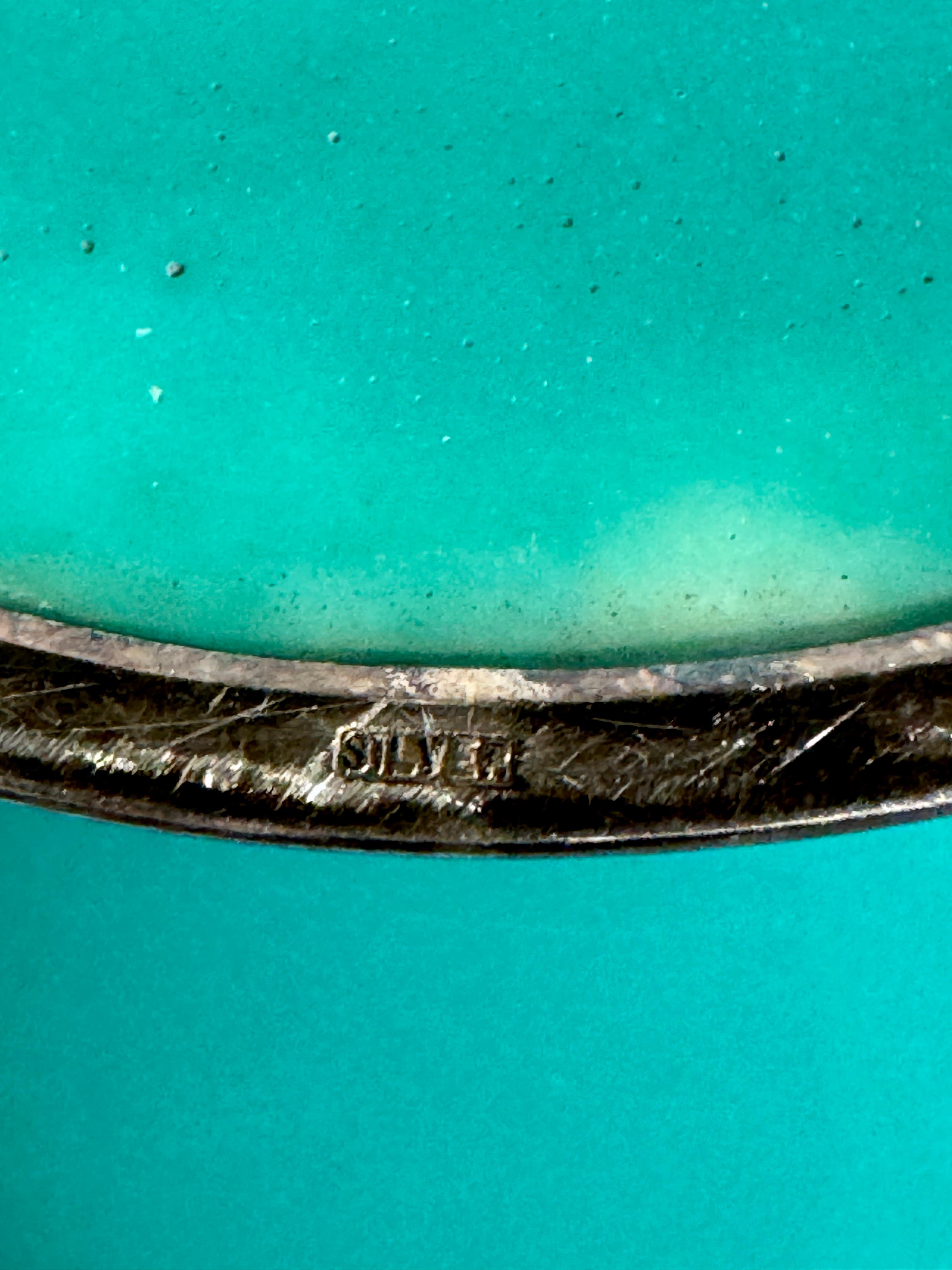 Vase Ando Wireless cloisonné jade vert monté sur argent Showa, années 1930, Japon en vente 3