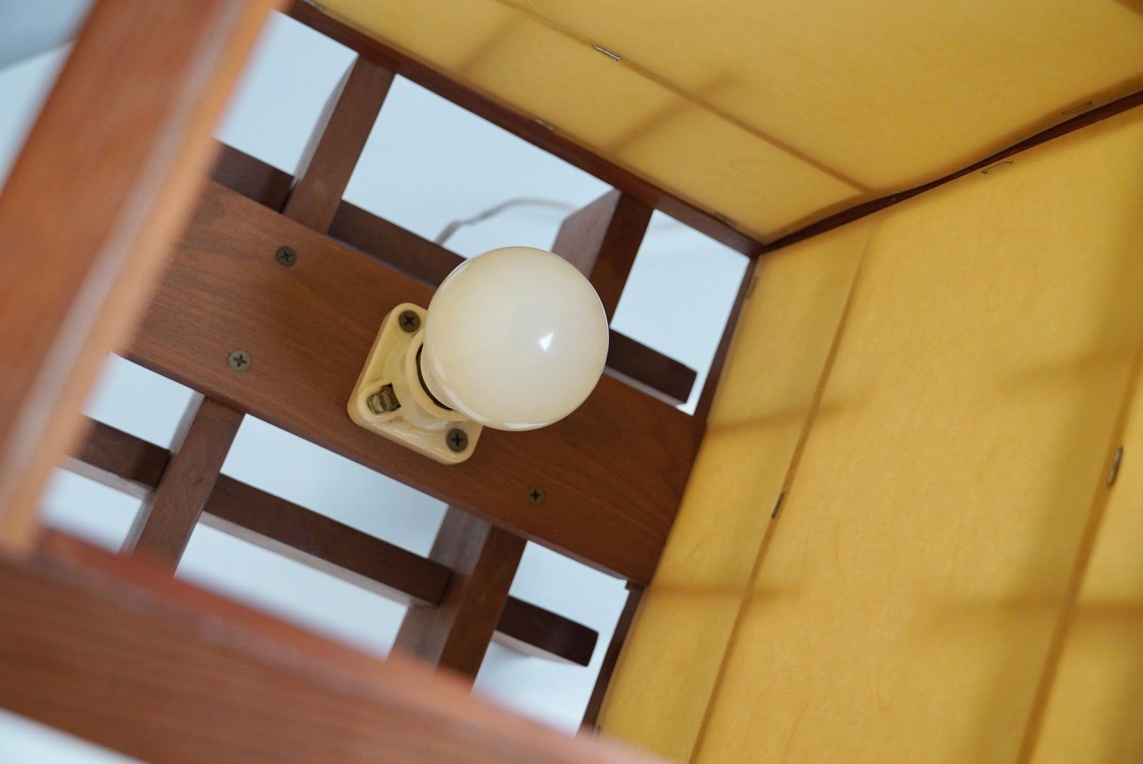 Wood Andon Style Table Lamp in Redwood / California Studio Crafted