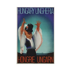 Circa 1935 original travel poster Andor Bánhidi promoting Hungary