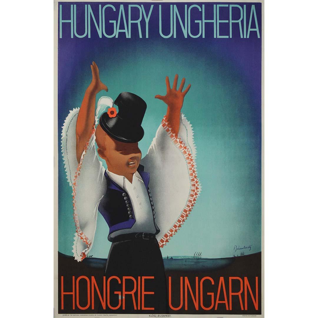 Print Andor Banhidi - Circa 1935 affiche de voyage originale Andor Bánhidi promouvant la Hongrie