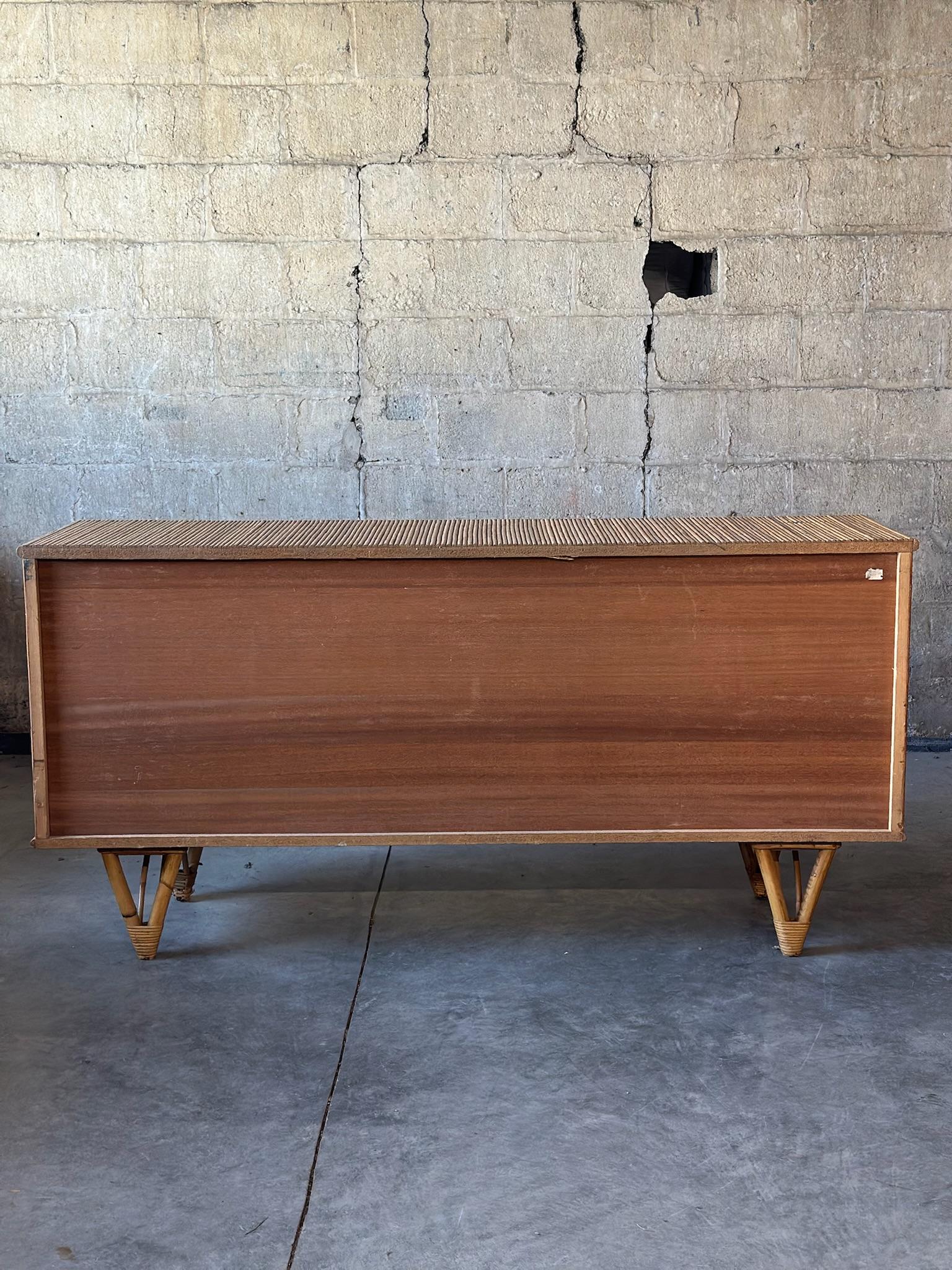 XX secolo Credenza Andoux Minet in bambù in vendita