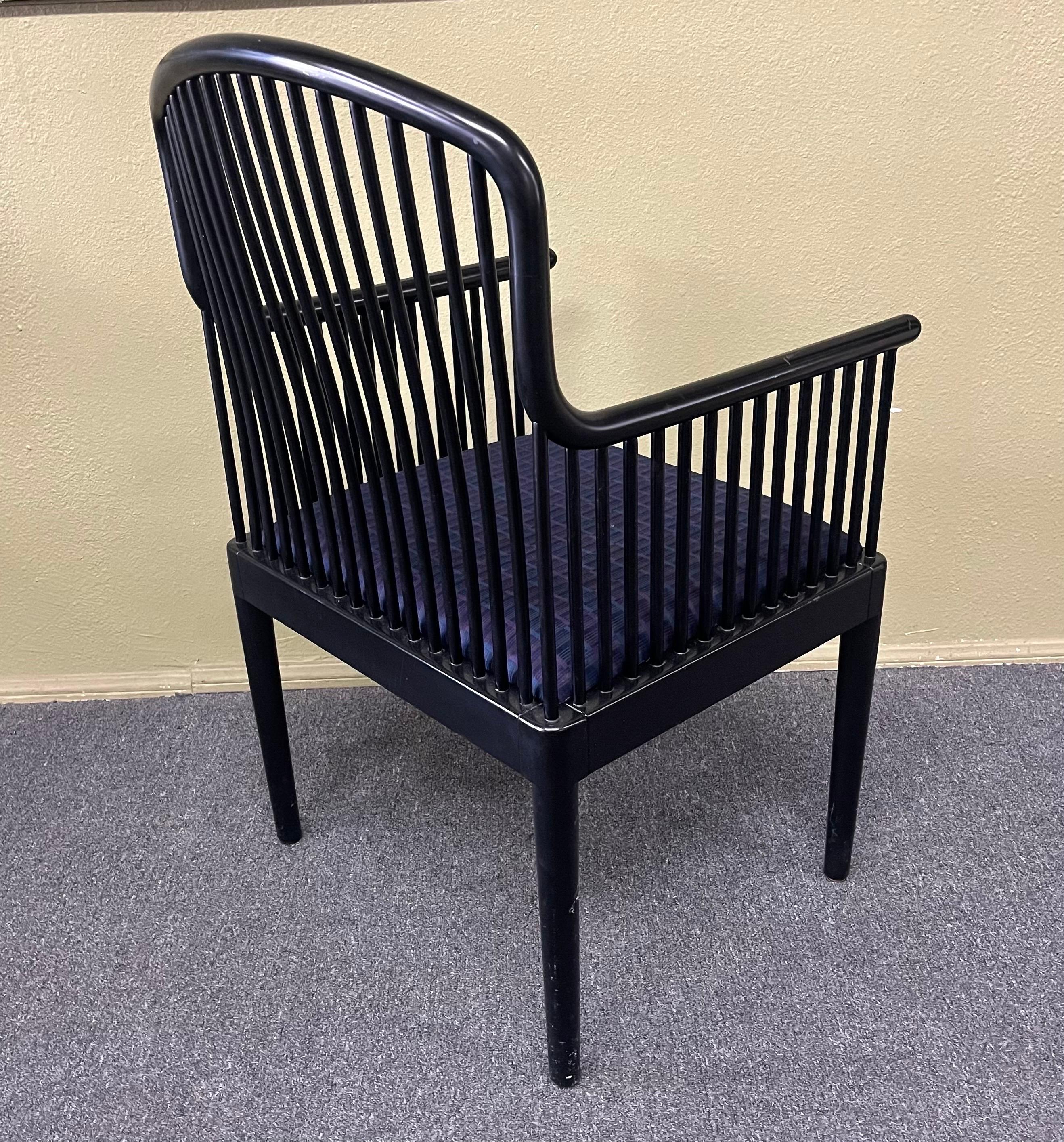 Italian Andover Arm Chair in Black Laquer by Davis Allen for Stendig