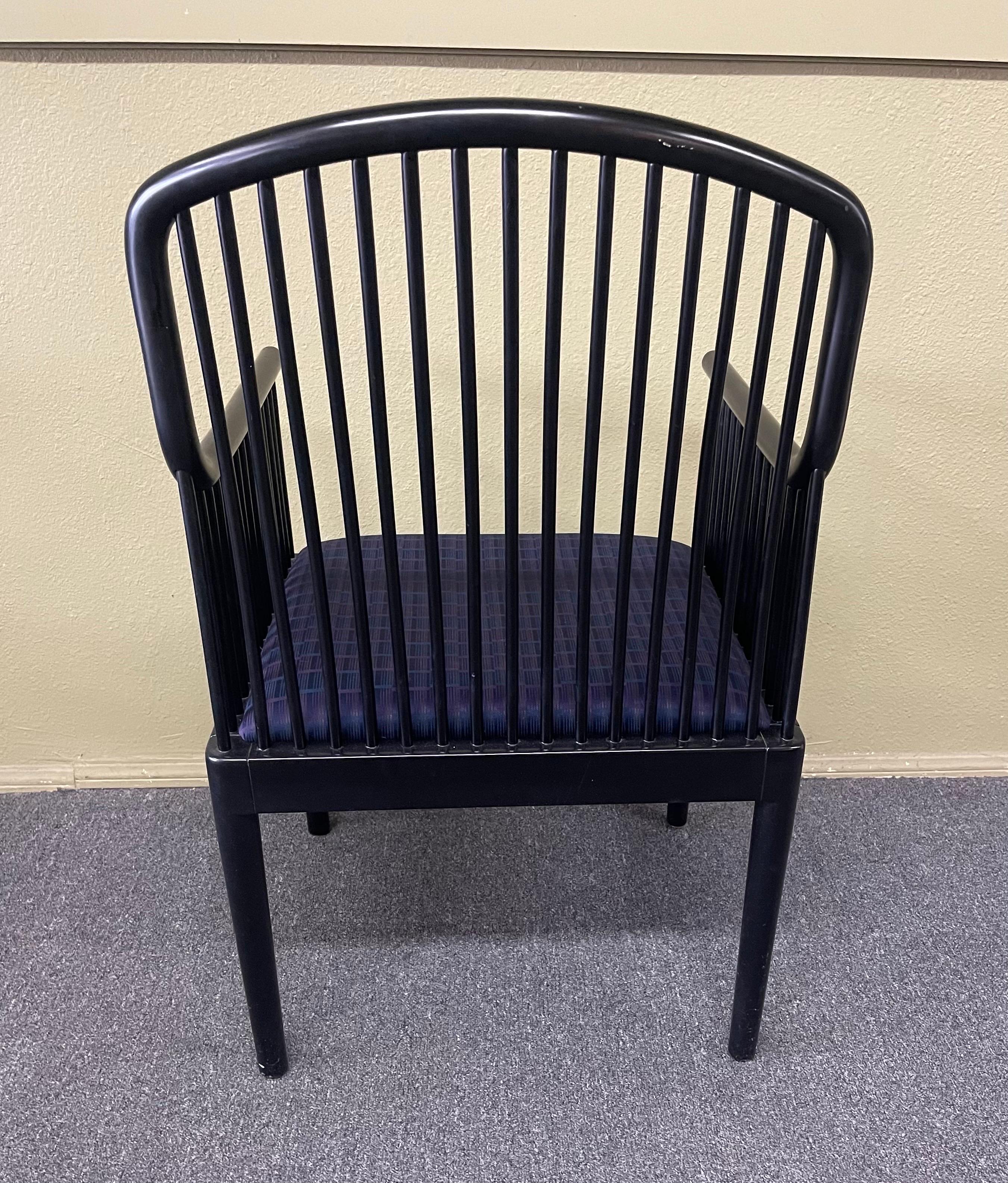 Andover Arm Chair in Black Laquer by Davis Allen for Stendig In Good Condition In San Diego, CA