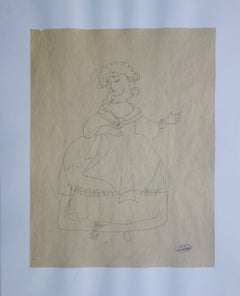 Opera singer - Original signed drawing 