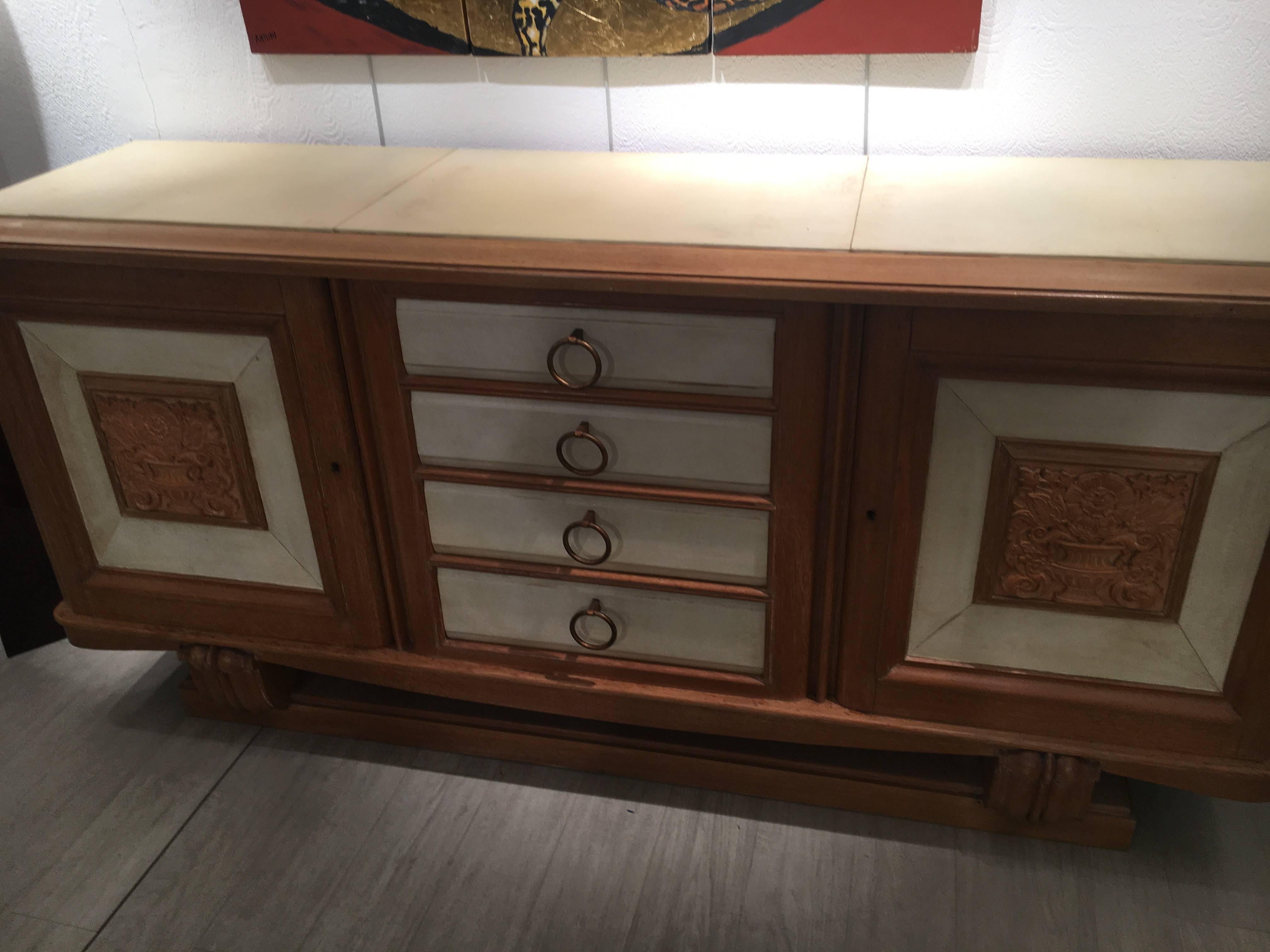 André Arbus Console Sideboard, 1940 In Excellent Condition In Saint Ouen, FR