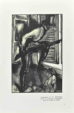 Rebellion - Original Woodcut Print by André Baudier - 1930s