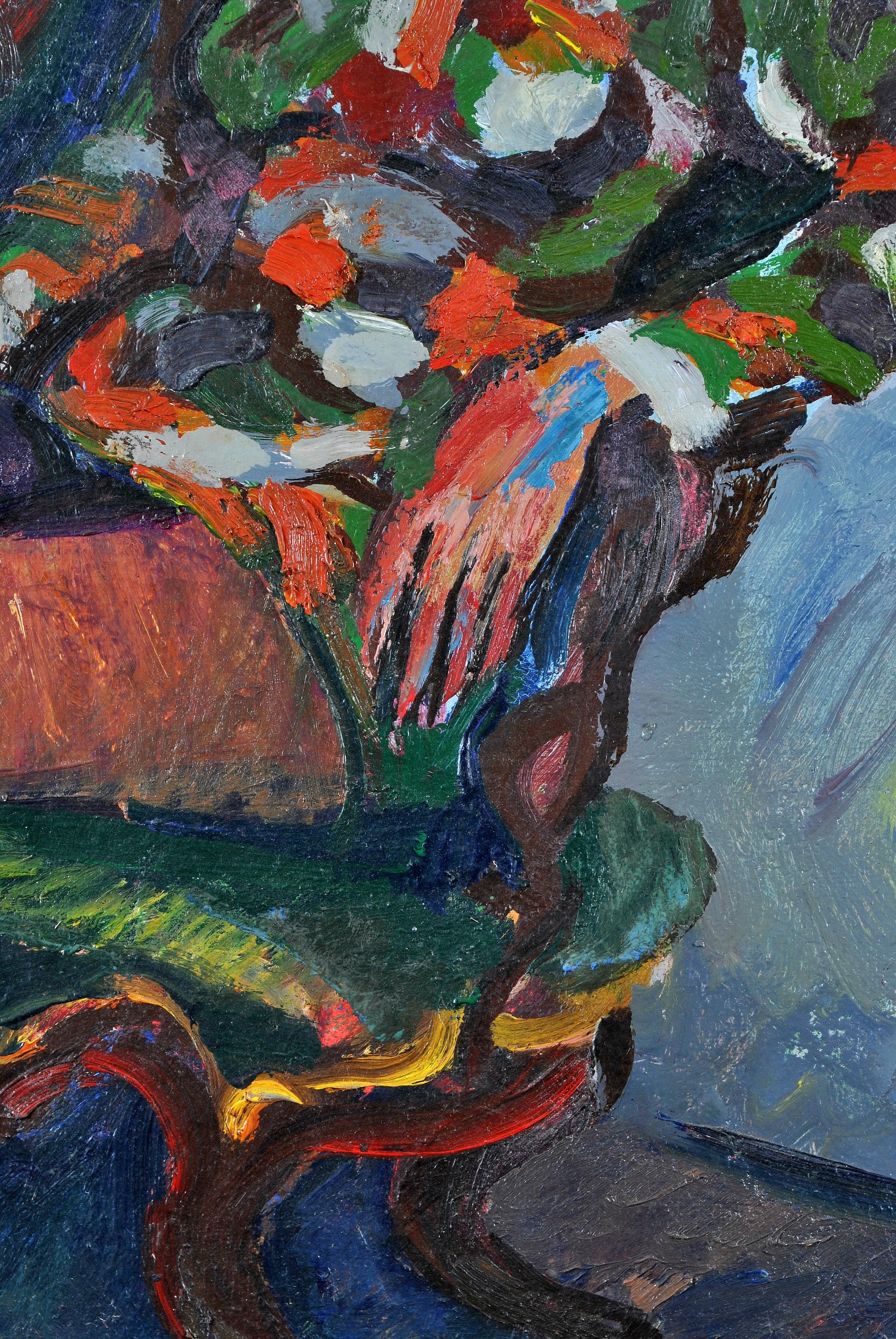 Portrait of a Lady - 1950's French Expressionist Mid Century Oil Canvas Painting 3