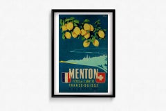 1947 original poster designed for the Fêtes de l'Amitié Franco-Suisse in Menton