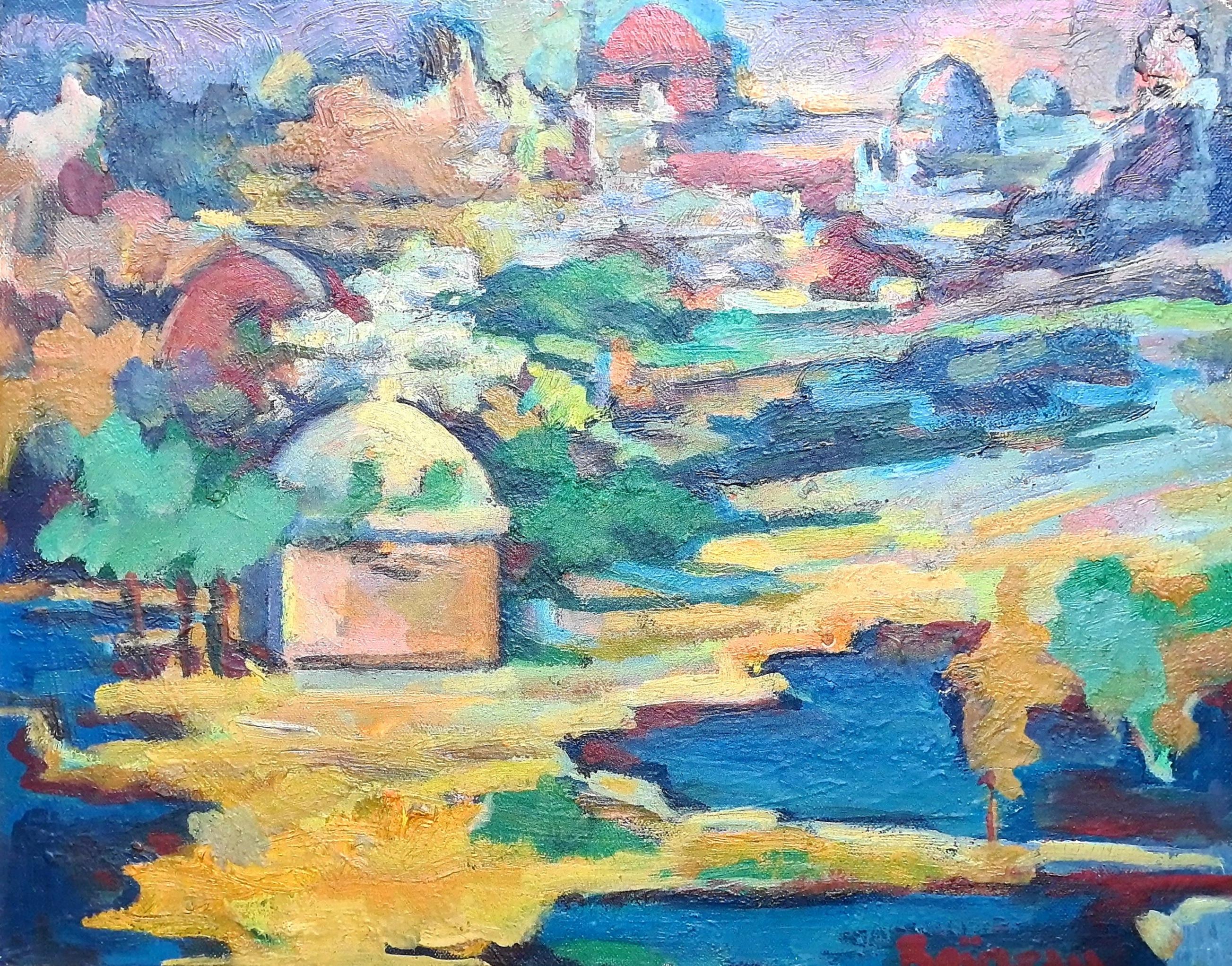 Algerien, Orientalisch-fauvistisches Ölgemälde, Schüler von Othon Freize – Painting von André Boureau