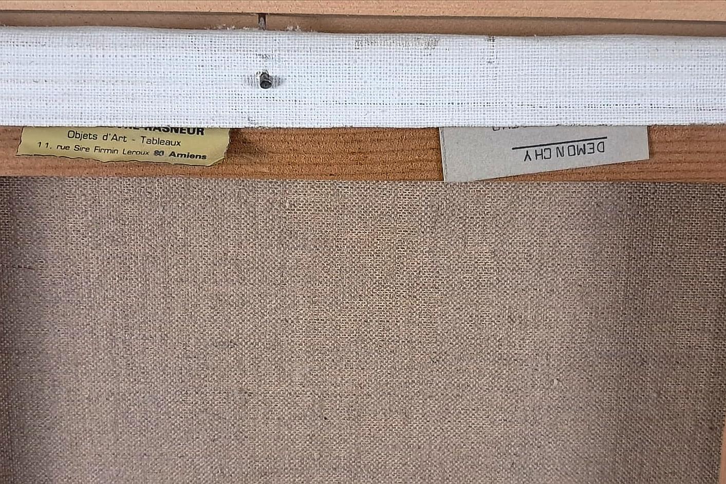 Espresso tra Parigi e Cherbourg  - Pittura a olio sul treno Naïf francese della metà del secolo scorso in vendita 6