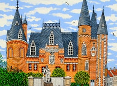 L'Hotel de Ville de Corbie -  French Naïf City Landscape France Somme Painting