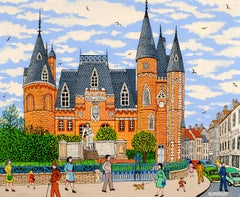 L'Hotel de Ville de Corbie -  French Naïf City Landscape France Somme Painting
