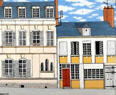 Maison de Madame Gisgard - Mid Century French Naïf Corbie Somme France Painting