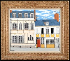 Maison de Madame Gisgard - Mid Century French Naïf Corbie Somme France Painting