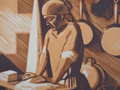 Old Trades : Laundress - Original wooodcut, Handsigned & numbered /160