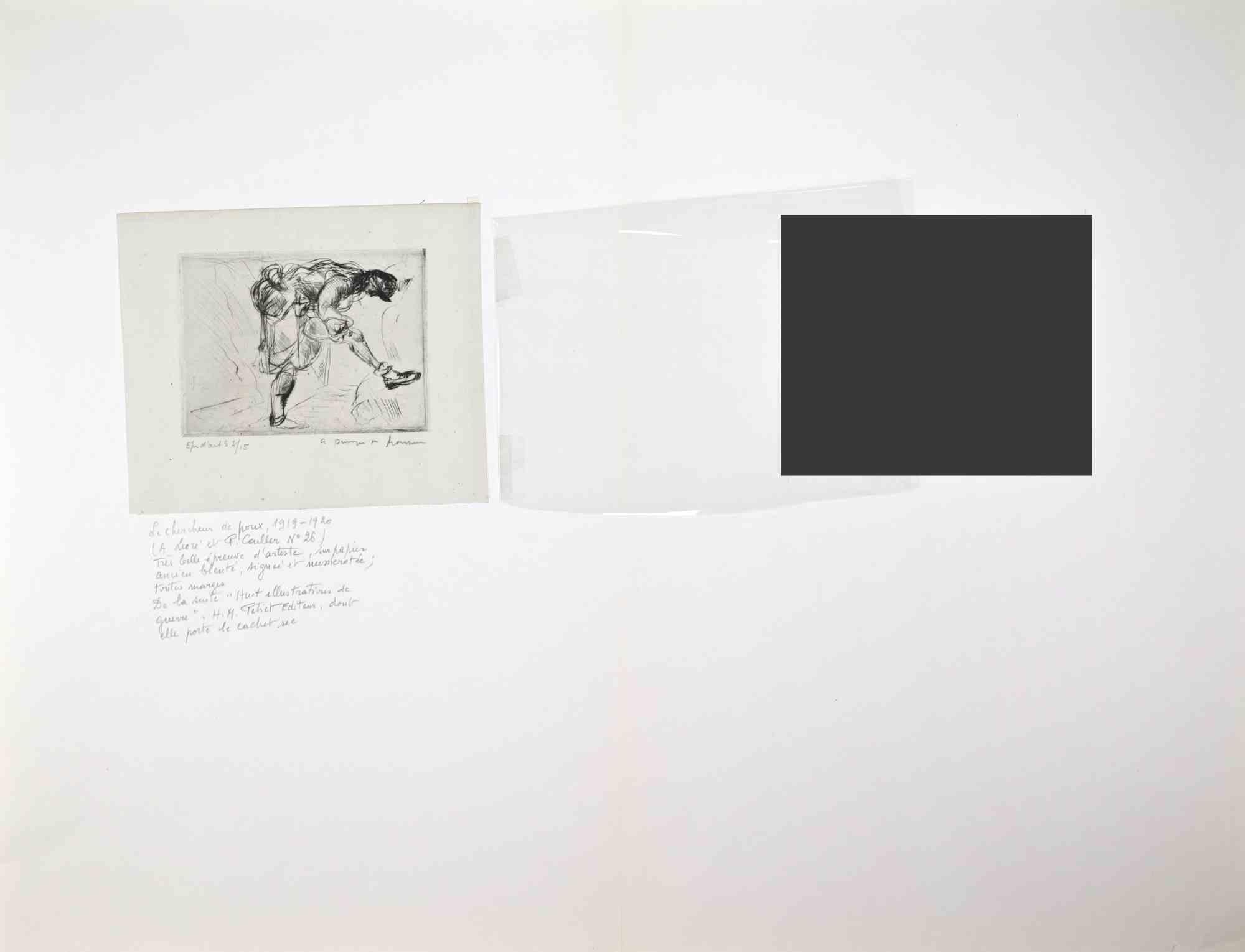 Figure - Etching by André Dunoyer de Segonzac - Mid-20th Century For Sale 1