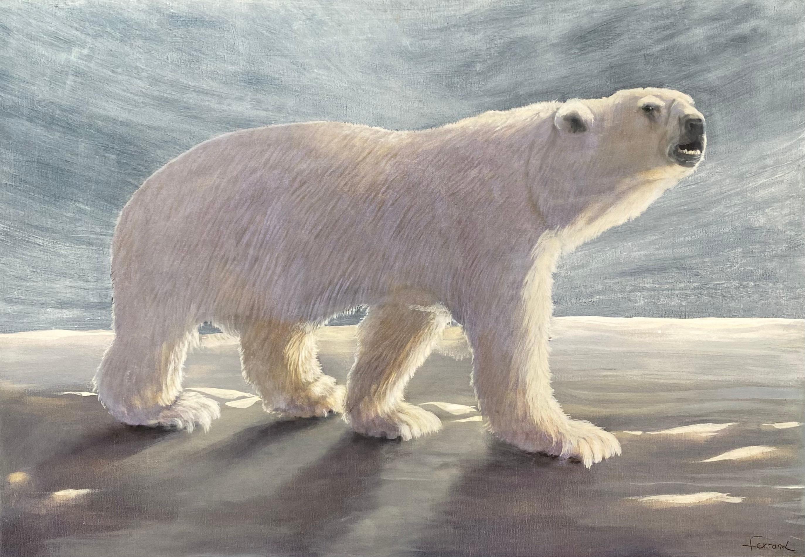André Ferrand - "The Bear on the ice floe"
Signed lower right
Signed, dated on the back
Oil on canvas / wooden frame
Dimensions: 116x82x2cm
2004