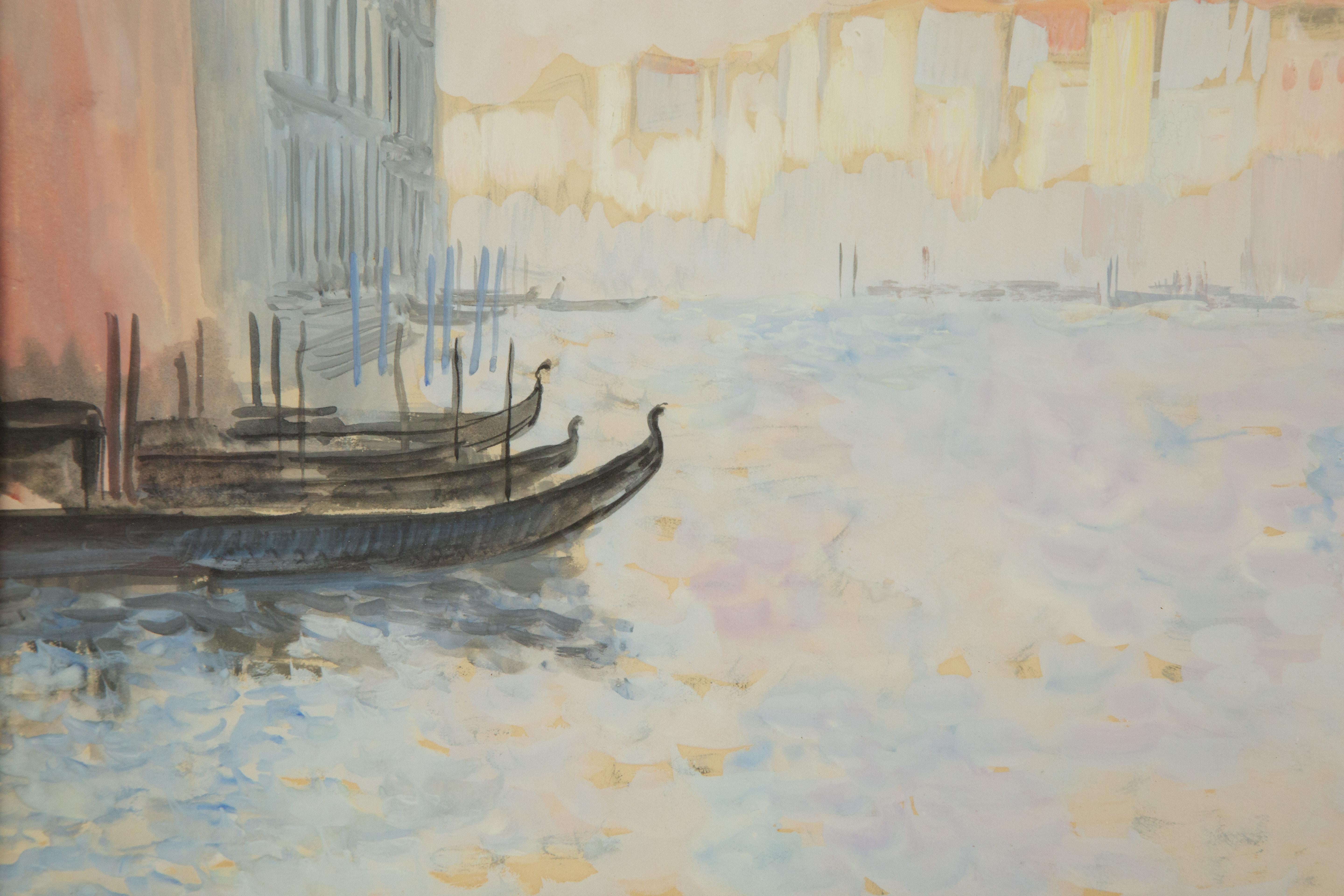 Andre Girard (1901 - 1968) New York / Frankreich Aquarell „Venice Impression“ im Angebot 6