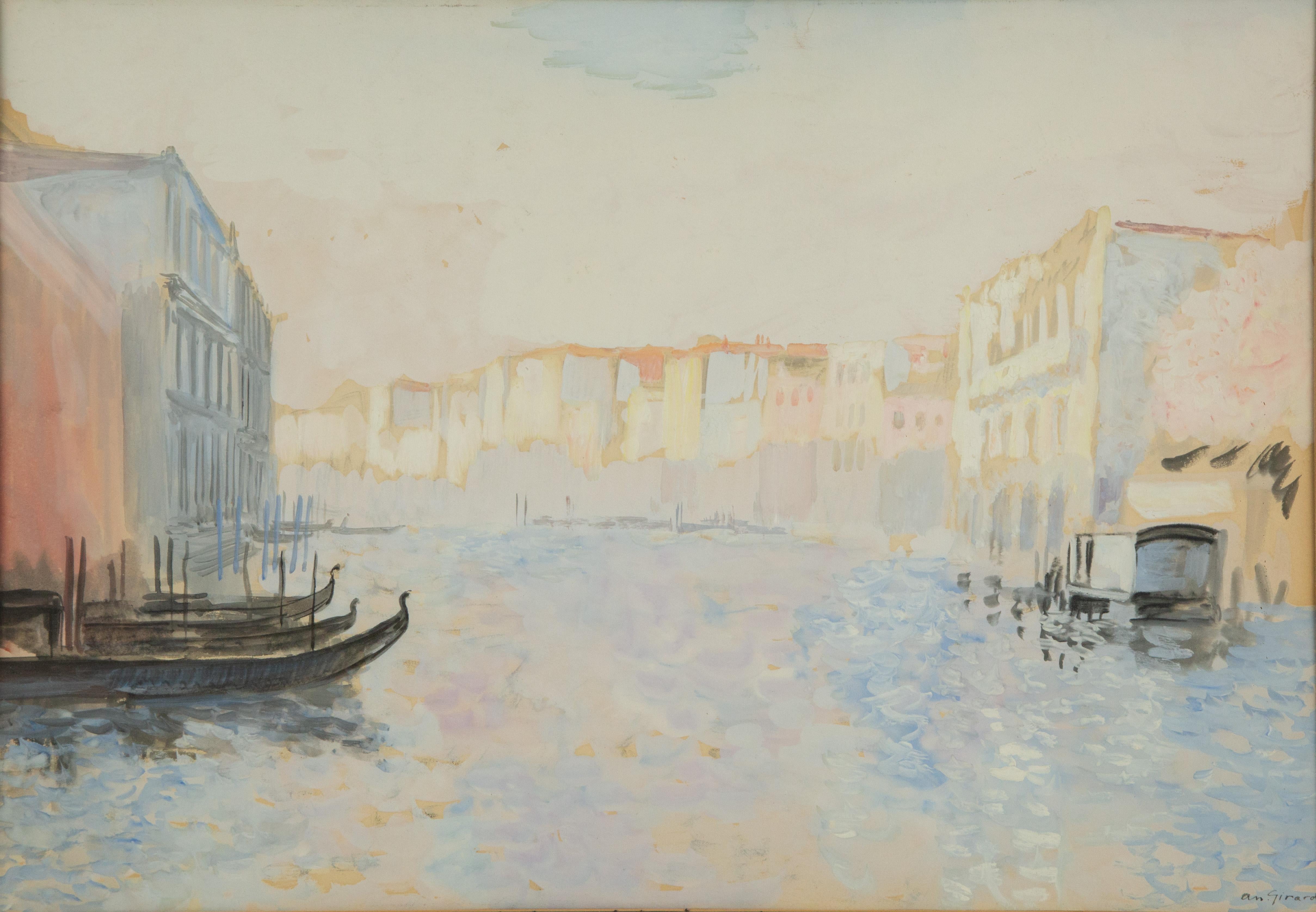 Andre Girard (1901 - 1968) New York / Frankreich Aquarell „Venice Impression“ – Painting von Andrè Girard