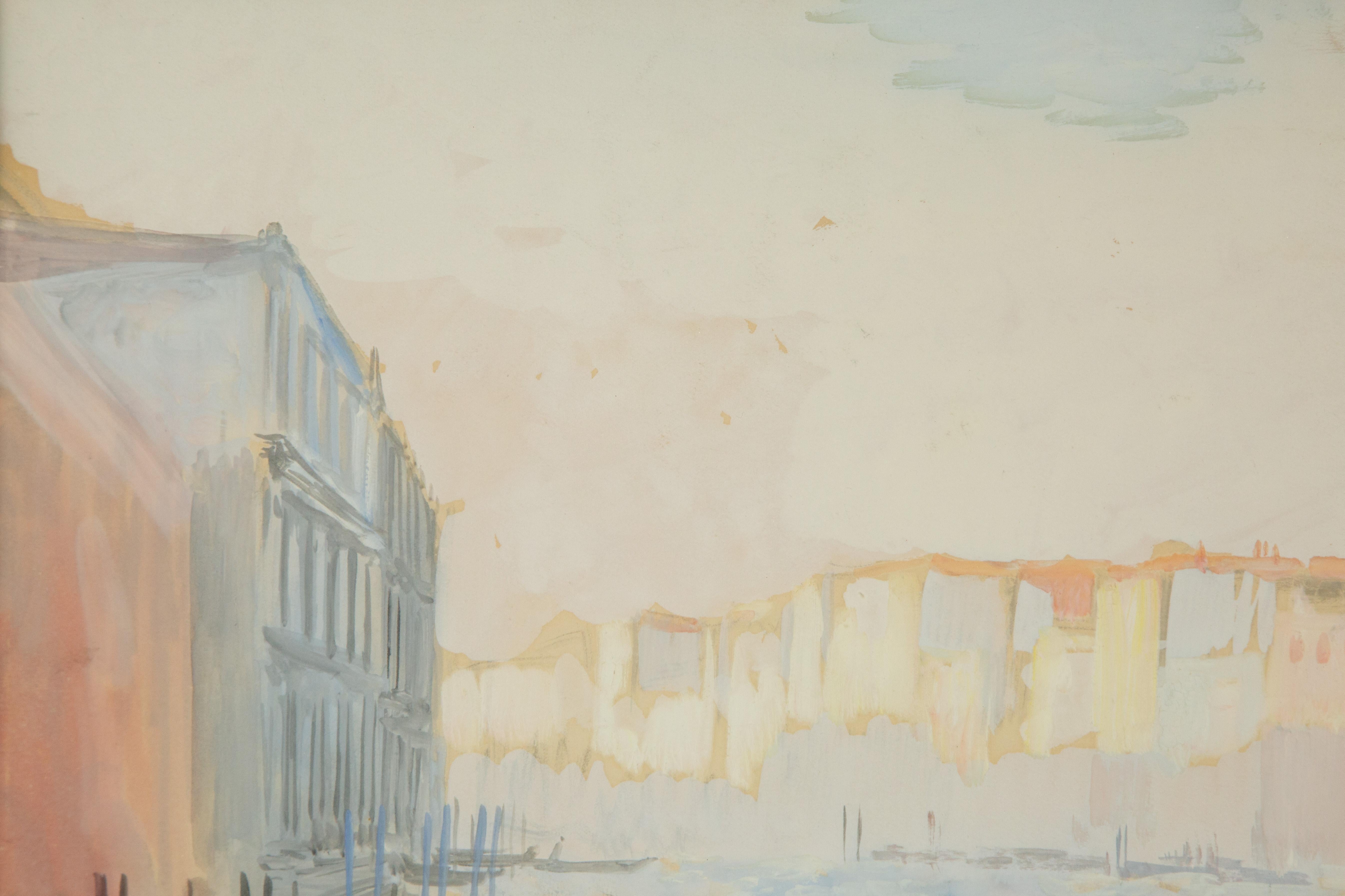 Andre Girard (1901 - 1968) New York / Frankreich Aquarell „Venice Impression“ im Angebot 1
