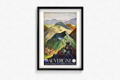 1938 original poster of the illustrator André Giroux - Auvergne SNCF - Tourism
