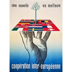 WWII Original poster by André Golven for the ERP : European Recovery Program