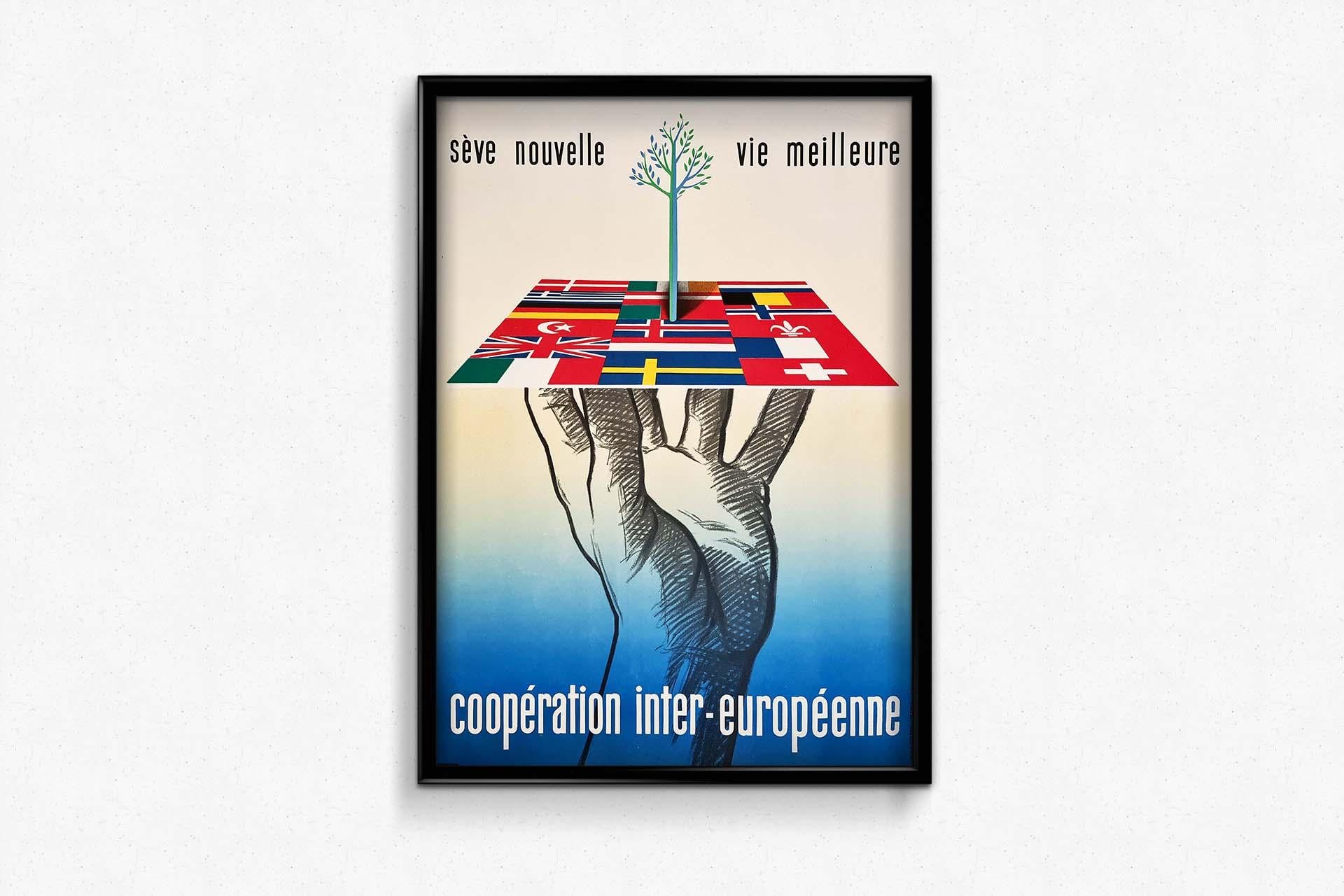 WWII Original poster by André Golven for the ERP : European Recovery Program For Sale 3