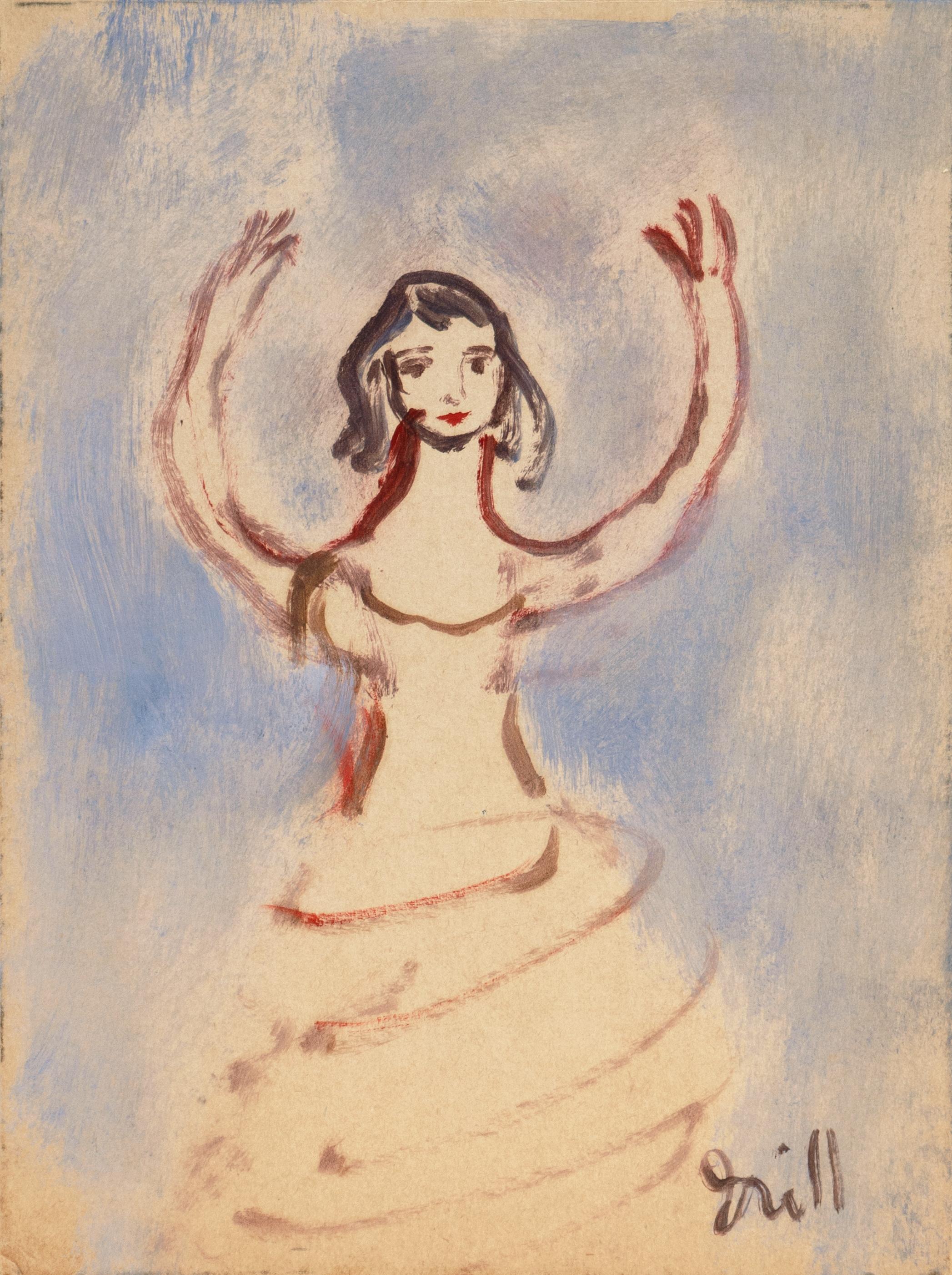 André Grill Figurative Painting - 'Flamenco Dancer', Wisconsin, Paris, Académie Julian, Art Institute of Chicago