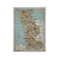 Circa 1950 carte originale illustrée par André Lesot pour la "Carte de la Manche".